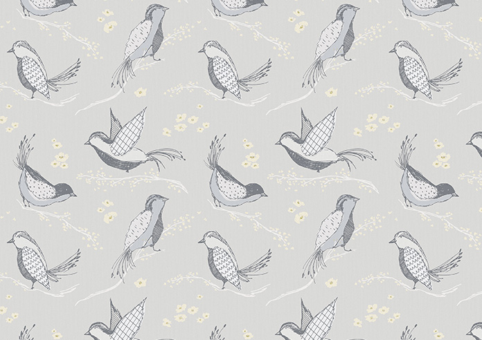 Bluebirds, Warm Grey - Twist&Fit Roller Blind - Image 6